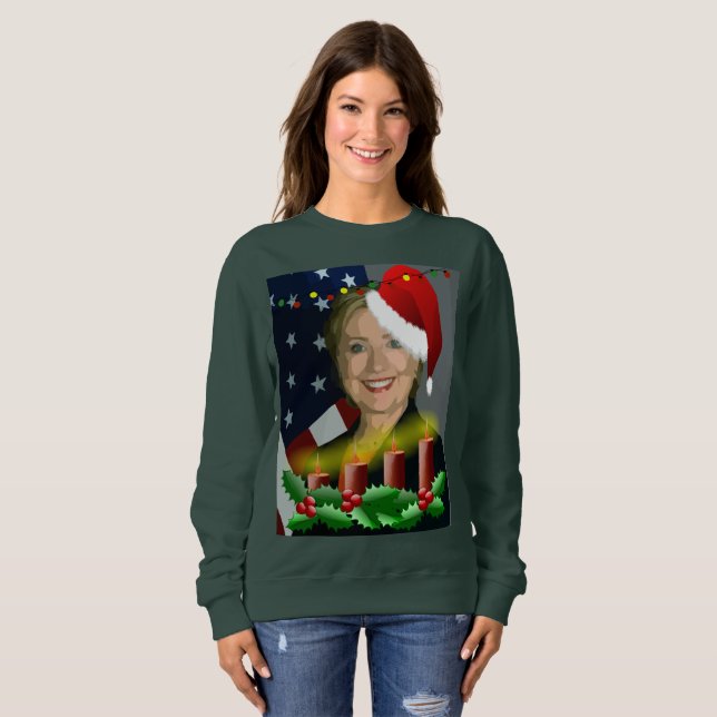 christmas hillary clinton womens sweatshirt (Front Full)