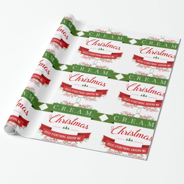 Christmas Hip Hop Lover Wrapping Paper (Unrolled)