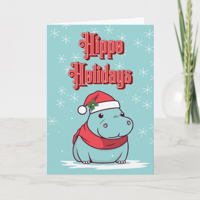 Christmas Hippo Card (Front)