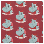Christmas hippo cartoon fabric