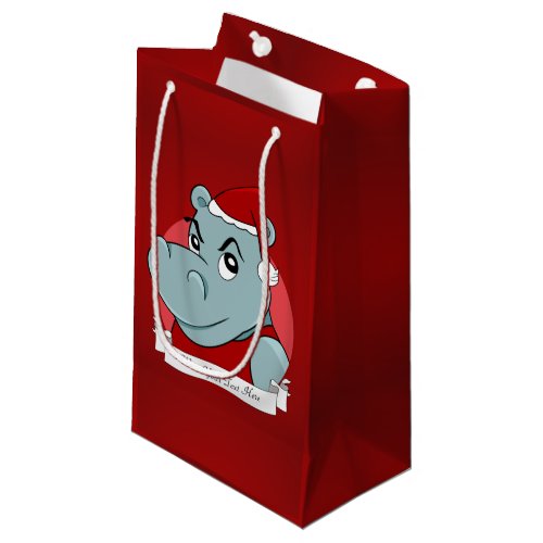 Christmas hippo cartoon small gift bag