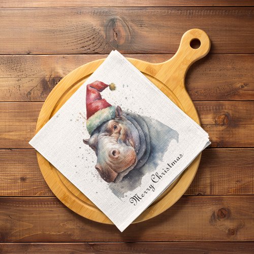 Christmas Hippo custommizable Napkins