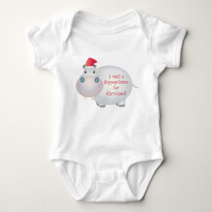 Christmas Hippo hippopotamus Baby Shirt