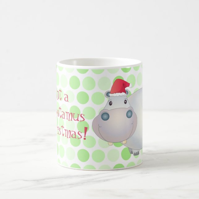 Christmas Hippo Hippopotamus Mug (Center)