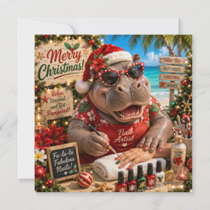 Christmas Hippo Nail Artist at Tropical Beach Spa Card