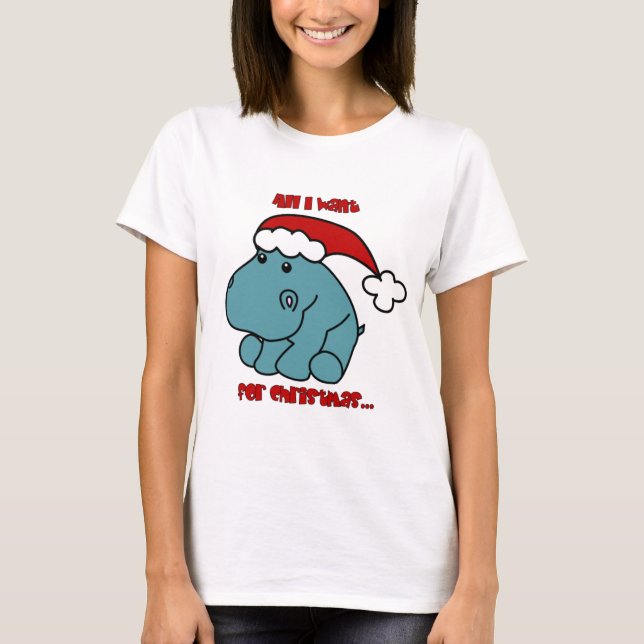 Christmas Hippo T-Shirt (Front)