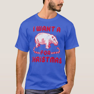 Christmas Hippo Vintage Retro Christmas friend T-Shirt