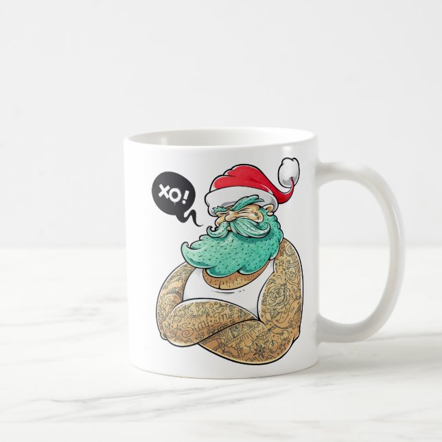 Christmas Hipsta Santa Claus Coffee Mug (Right)