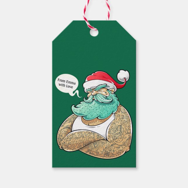 Christmas Hipsta Santa Claus Gift Tags (Front)