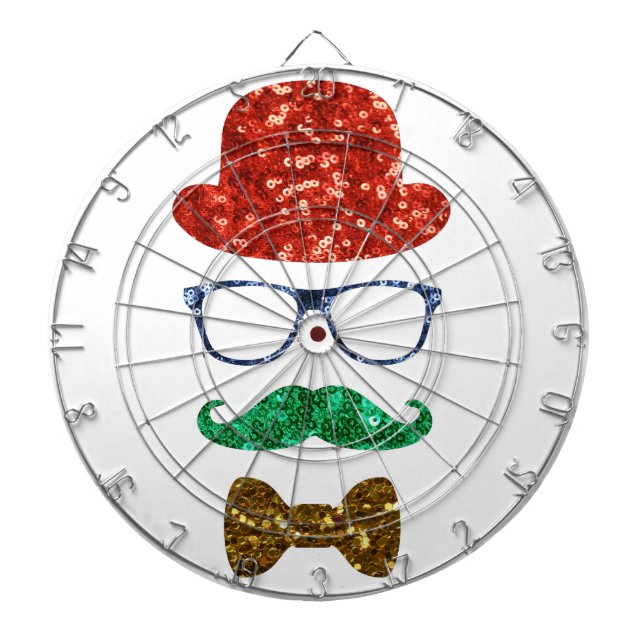christmas hipster mustache dartboard (Front)