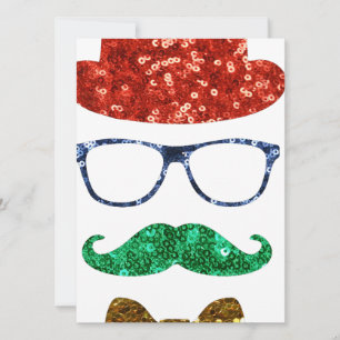 christmas hipster mustache holiday card