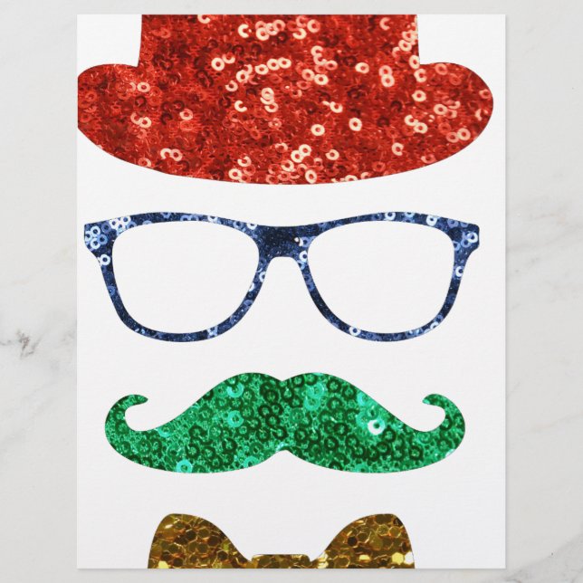 christmas hipster mustache letterhead (Front)