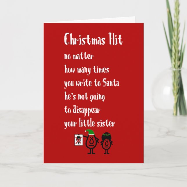 Christmas Hit - A Funny Merry Christmas Poem Card (Front)