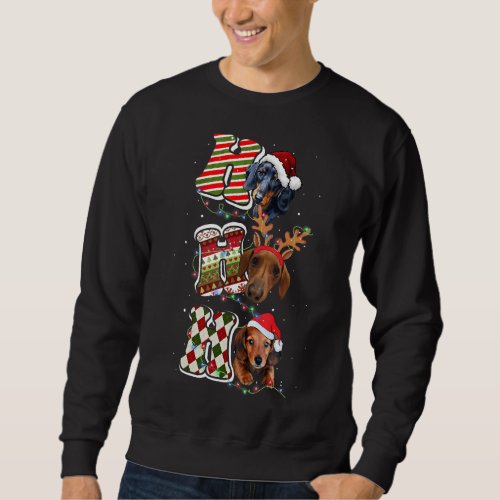 Christmas Ho Ho Ho Dachshund Dog  Xmas Sweatshirt