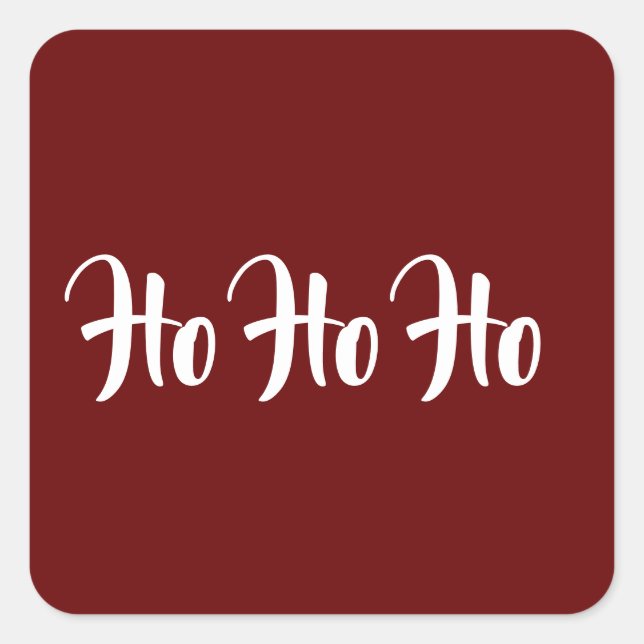 Christmas Ho Ho Ho Festive Red  Square Sticker (Front)
