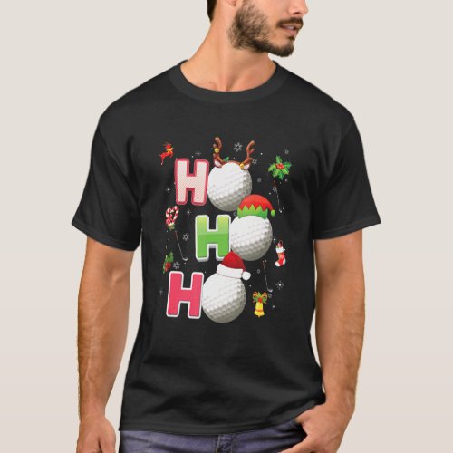Christmas Ho Ho Ho Golf Pajama Santa T_Shirt