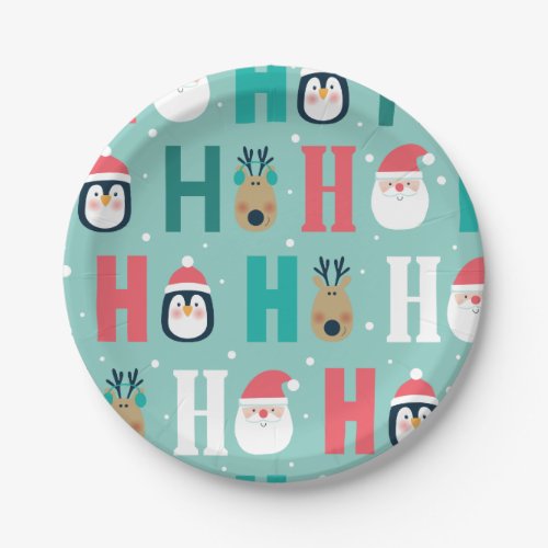 Christmas Ho Ho Ho holiday Paper Plate