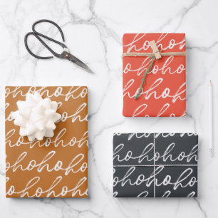 Christmas Ho Ho Ho Modern Handwritten Script Wrapping Paper Sheets