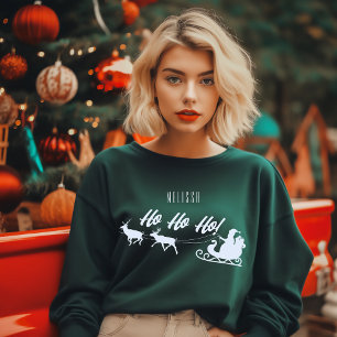 Christmas Ho Ho Ho! Modern Santa Claus Typography Sweatshirt