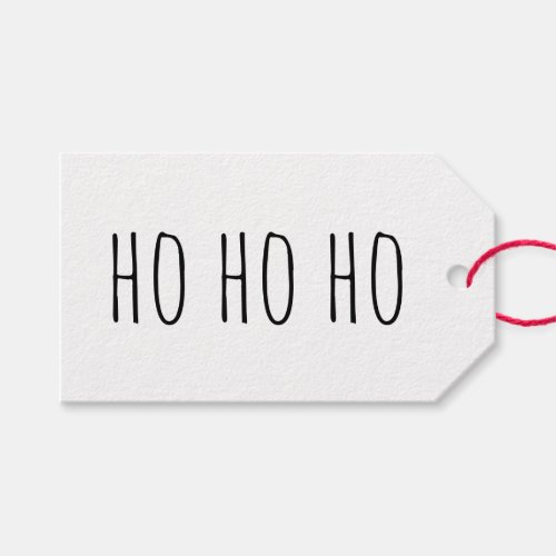 Christmas ho ho ho Modern winter black and white Gift Tags