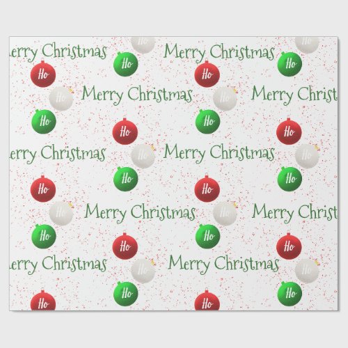 Christmas Ho Ho Ho Ornament Wrapping Paper