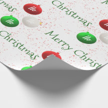 Christmas Ho Ho Ho Ornament Wrapping Paper