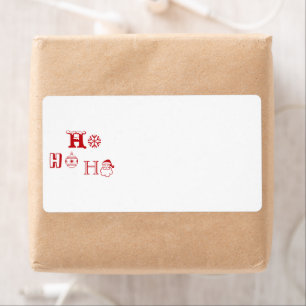 Christmas Ho Ho Ho red blank cute Return Address Label