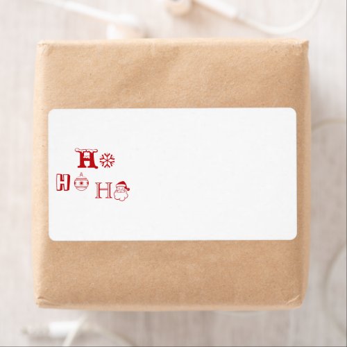 Christmas Ho Ho Ho red blank cute Return Address Label