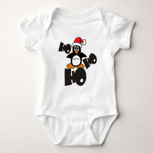 Christmas - Ho Ho Ho Santa Claus Penguin 1 Baby Bodysuit