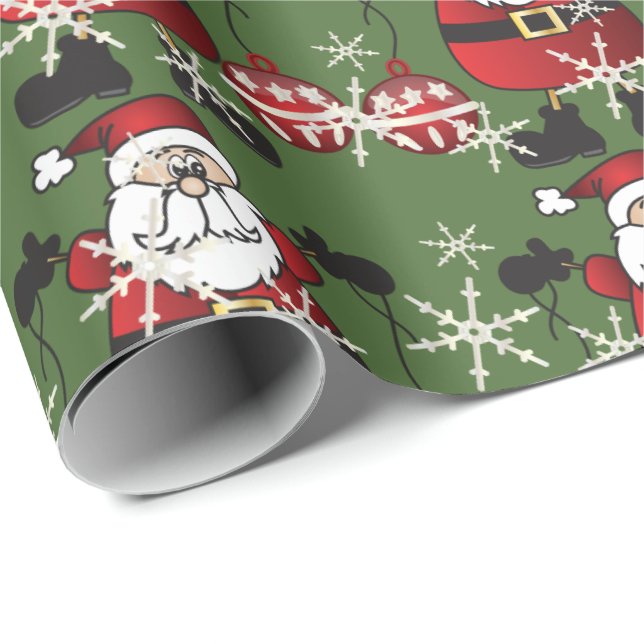 Christmas Ho, Ho, Ho, Santa Claus Wrapping Paper (Roll Corner)