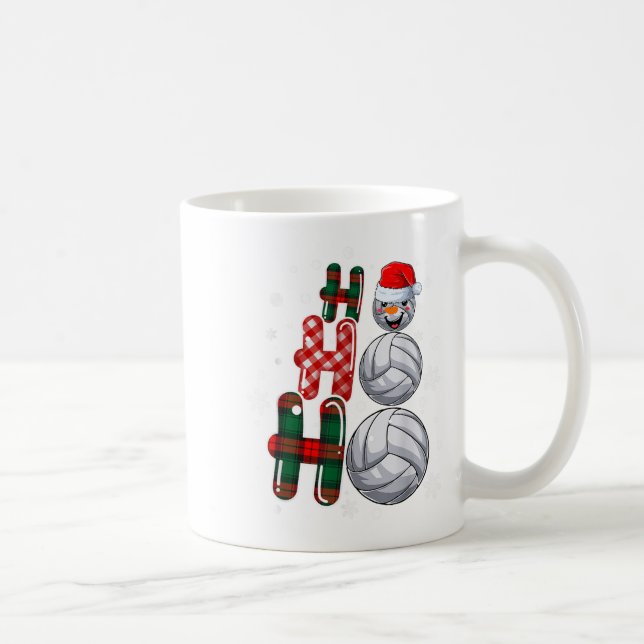 Christmas Ho-ho-ho Santa Snowman Volleyball Xmas P Coffee Mug (Right)