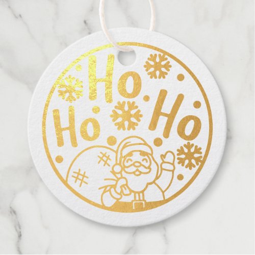 Christmas Ho Ho Ho Santa Winter Snowflakes Foil Favor Tags
