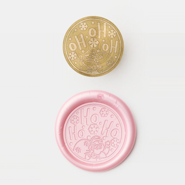Christmas Ho Ho Ho Santa Winter Snowflakes Wax Seal Stamp (Stamped)