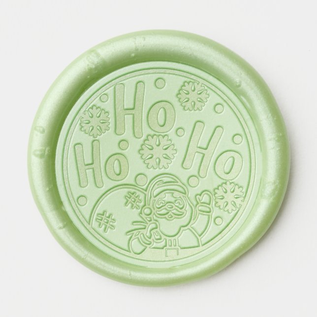 Christmas Ho Ho Ho Santa Winter Snowflakes Wax Seal Sticker (Front)
