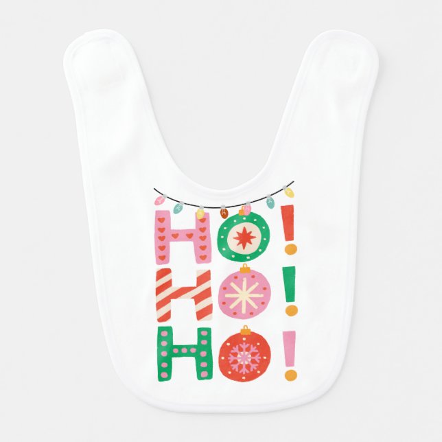 Christmas Ho Ho Ho! Santa's Favorite Baby Bib (Front)