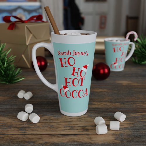 Christmas Ho Ho Hot Cocoa Cute Holiday Latte Mug