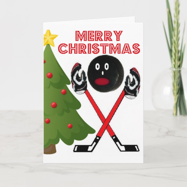 Christmas Hockey Holiday Card (Front)