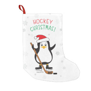 Christmas Hockey Penguin Small Christmas Stocking