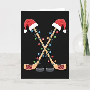 Christmas Hockey Santa Sticks Card