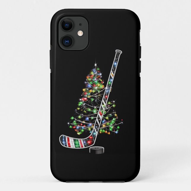 Christmas Hockey Sports Ball Santa Hat Xmas  Case-Mate iPhone Case (Back)
