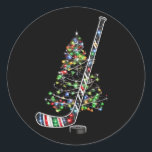 Christmas Hockey Sports Ball Santa Hat Xmas  Classic Round Sticker<br><div class="desc">Christmas Hockey Sports Ball Santa Hat Xmas</div>