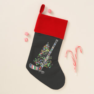 Christmas Hockey Sports Ball Santa Hat Xmas  Stocking