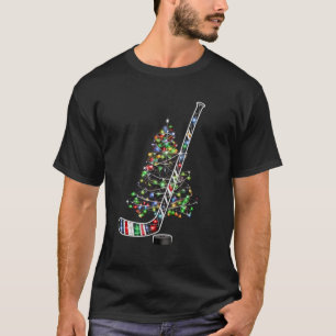 Christmas Hockey Sports Ball Santa Hat Xmas  T-Shirt