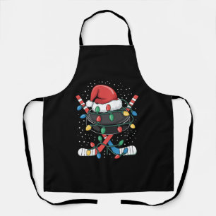 Christmas Hockey Xmas Santa Sports Hat Ball Apron
