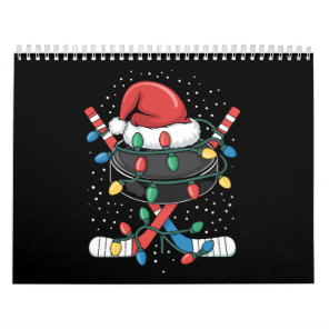 Christmas Hockey Xmas Santa Sports Hat Ball  Calendar
