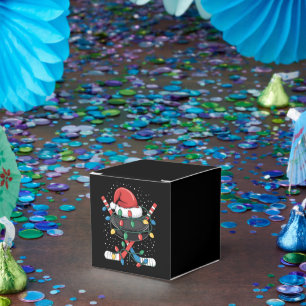 Christmas Hockey Xmas Santa Sports Hat Ball  Favor Boxes