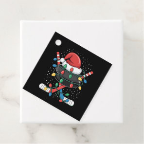 Christmas Hockey Xmas Santa Sports Hat Ball  Favor Tags
