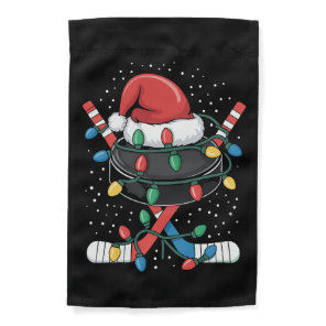 Christmas Hockey Xmas Santa Sports Hat Ball  Garden Flag