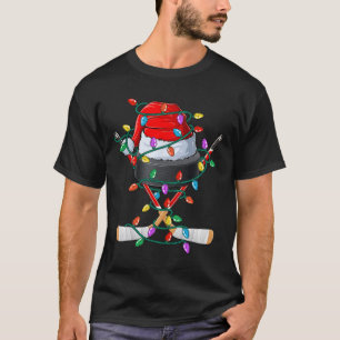 Christmas Hockey Xmas Santa Sports Hat Ball Kids B T-Shirt