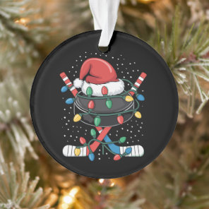 Christmas Hockey Xmas Santa Sports Hat Ball  Ornament
